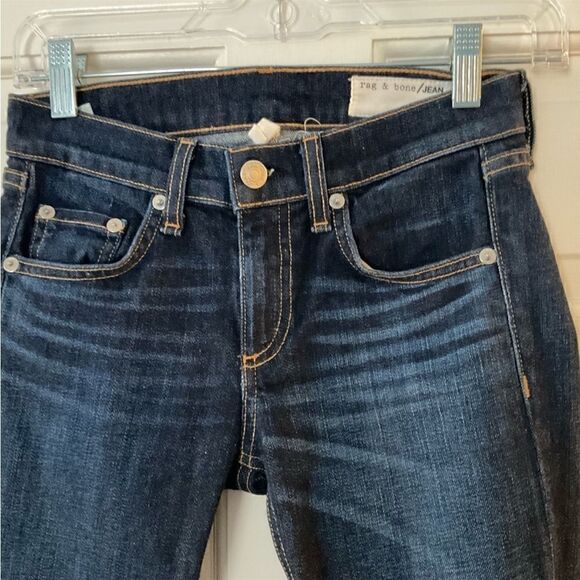 Rag & Bone Crop Jeans Serrano Dark Wash Blue Mid Rise Size 23 - Picture 7 of 13